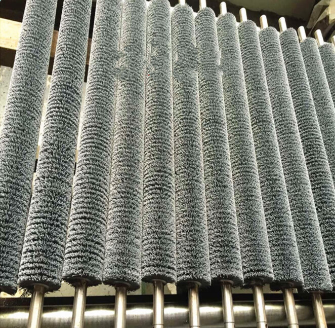 工业毛刷辊/滚筒刷定制小型尼龙丝刷/不锈钢丝清洗水果刷辊圆柱刷