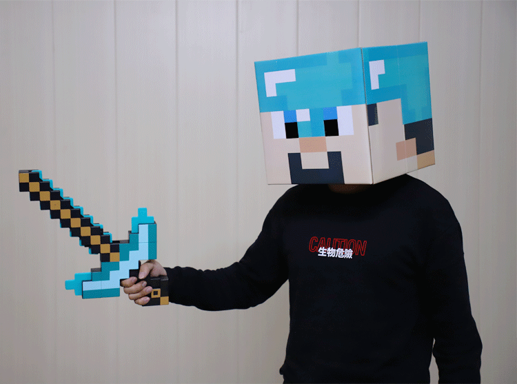 我的世界钻石剑泡沫剑镐枪玩具附魔弓箭火炬斧头游戏周边模型 钻石剑