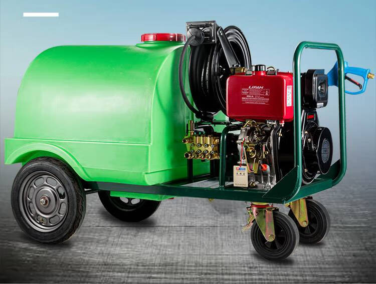 【推荐】柴油洗车机商用高压汽油清洗机户外移动带水箱洗地机管道疏通