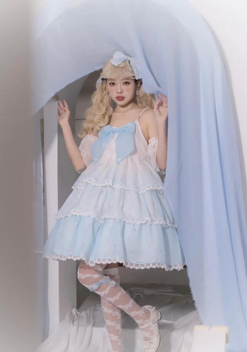 洛丽塔裙子成人冬季小海妖渐变款轻lo裙软妹可爱日常lolita三段式jsk