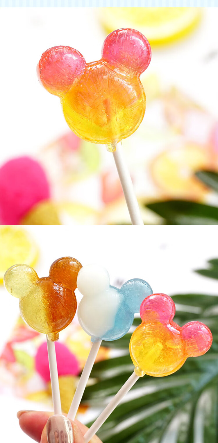 格力高米奇棒棒糖日本迪士尼进口零食米奇头固力果圣诞节儿童宝宝糖黄