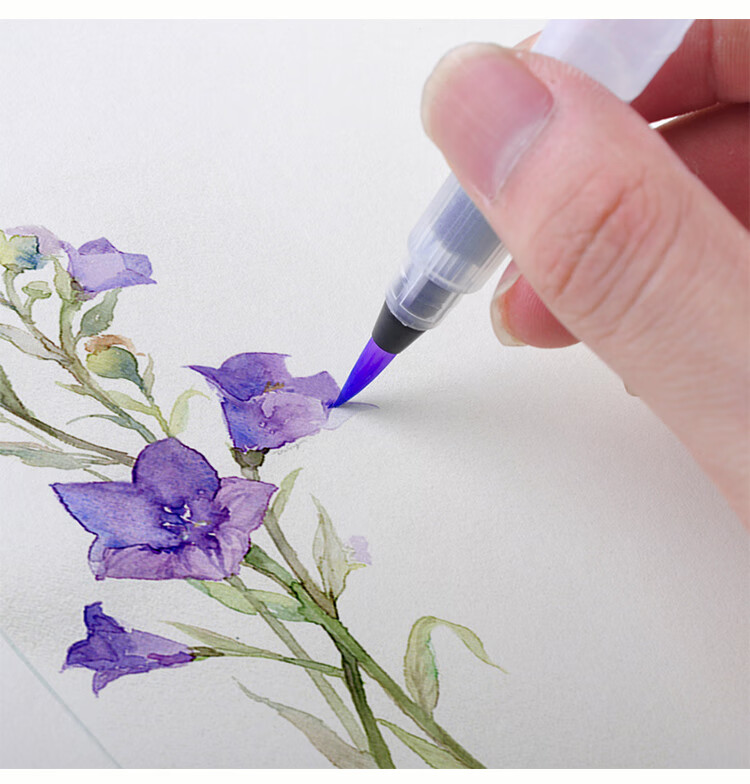 自来水笔水彩画笔软笔套装 初学者写生画材储水毛笔水彩笔勾线笔 小号