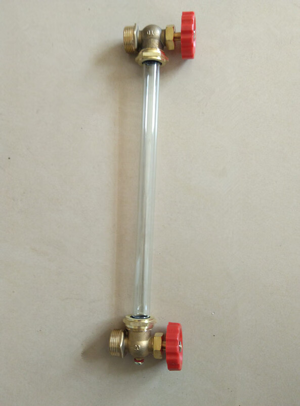 玻璃管液位计亚克力管铜考克不锈钢考克水箱水位显示器加厚 dg15铜