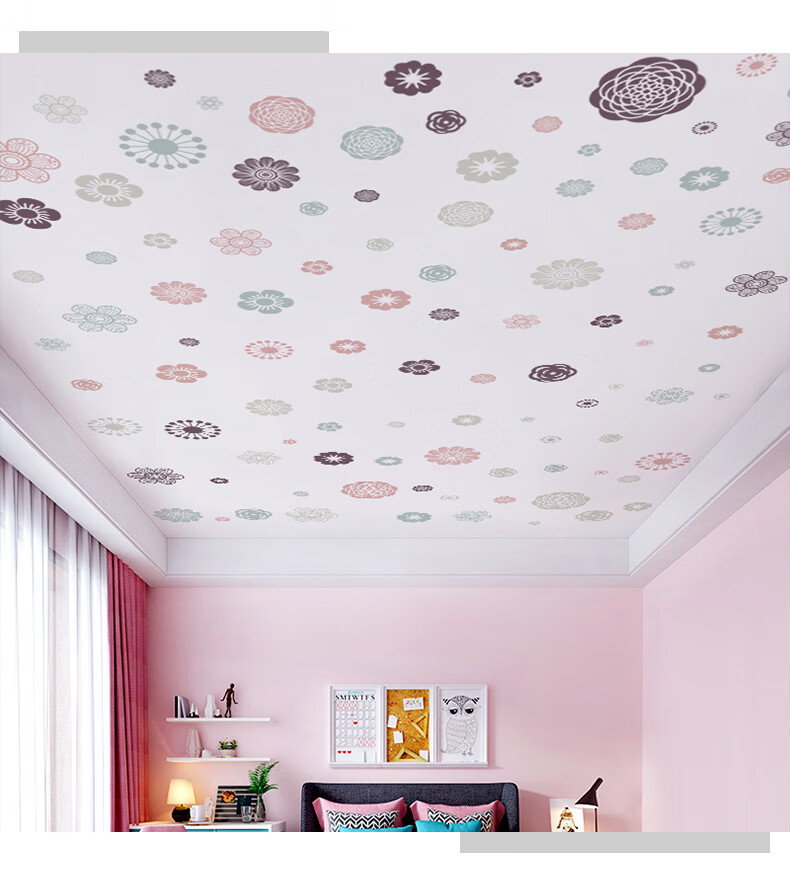 墙顶贴纸创意天花板装饰贴纸个性房间卧室吊顶墙纸自粘屋顶墙贴画遮丑