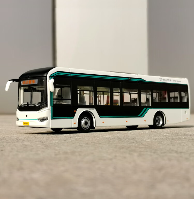 142宇通客车模型u12黑金刚上海纯电动新能源公交巴士合金车模宇通u12