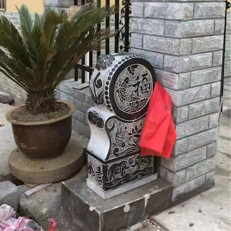 2021新款 石鼓大门摆件 石鼓墩 石雕门墩抱鼓石青石仿古做旧石鼓门鼓