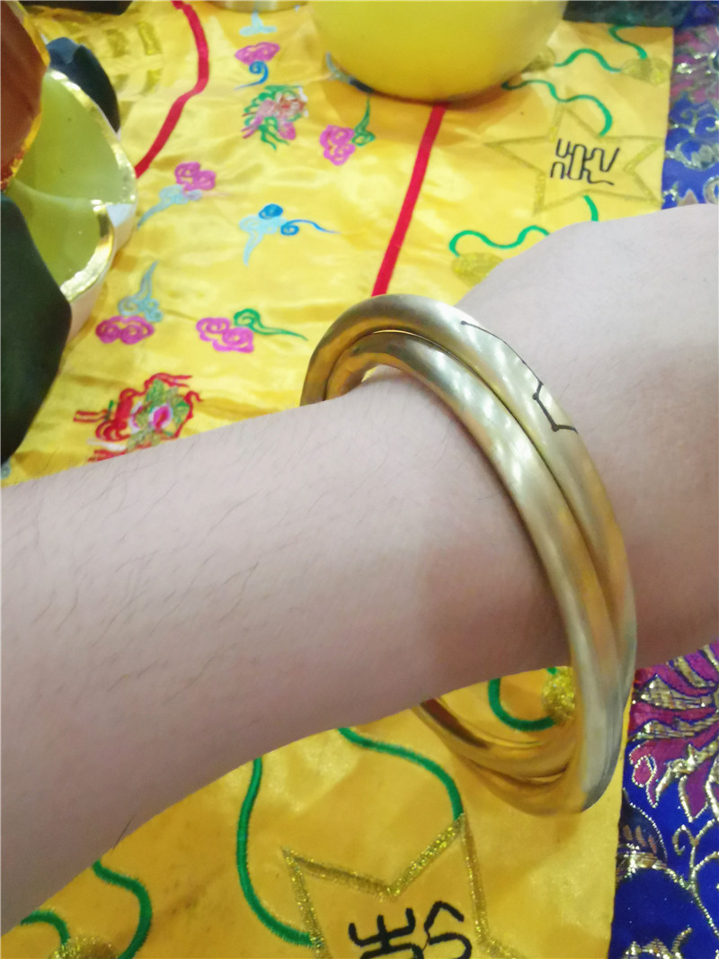 xingyan乾坤阴阳镯 道教用品把件手镯铜乾坤圈阴阳环阴阳圈镯黄铜七星