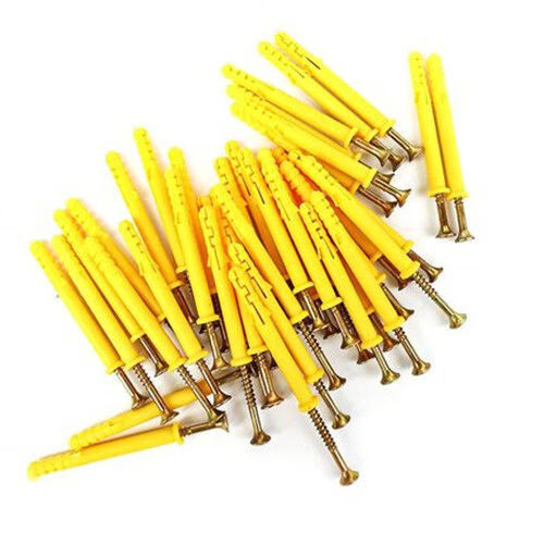 精选加长膨胀螺丝小黄鱼塑料胀管膨胀螺丝钉涨钉胶塞自攻螺丝m6m8m10