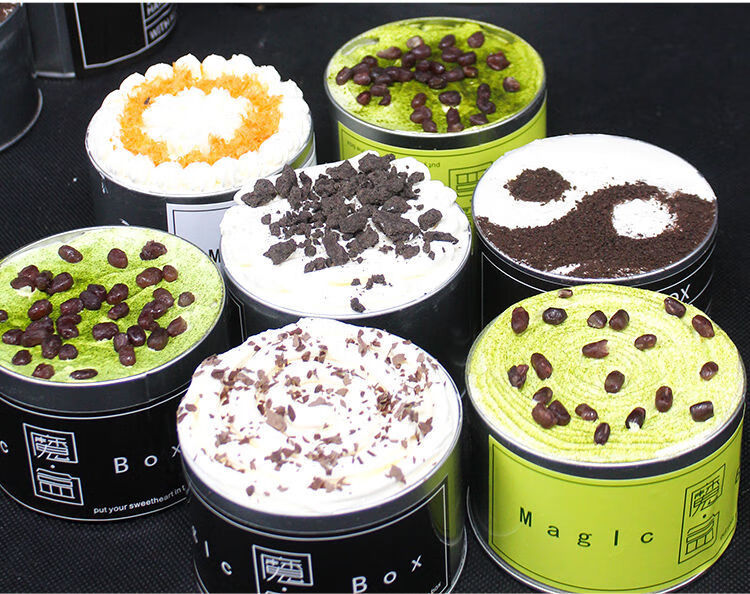网红盒子蛋糕零食甜品小铁盒慕斯蛋糕铁罐子罐装豆乳奶油盒子蛋糕2盒