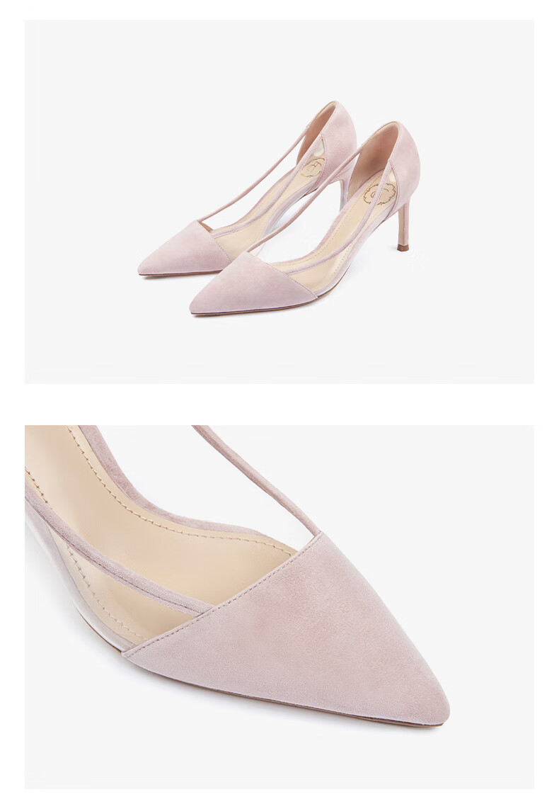 73hours女鞋流金岁月同款vikki夏季新款尖头细跟气质高跟鞋女黑色35