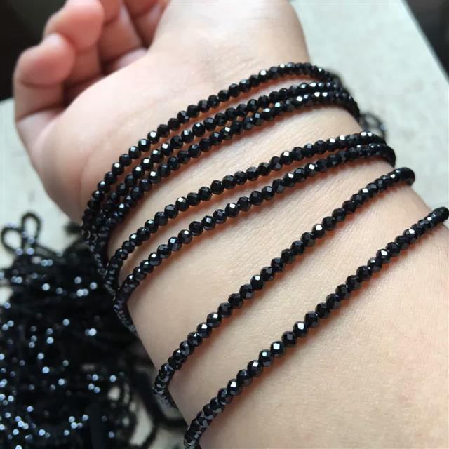 nice巴西黑尖晶切面刻面散珠尖晶石黑尖晶石半成品散珠