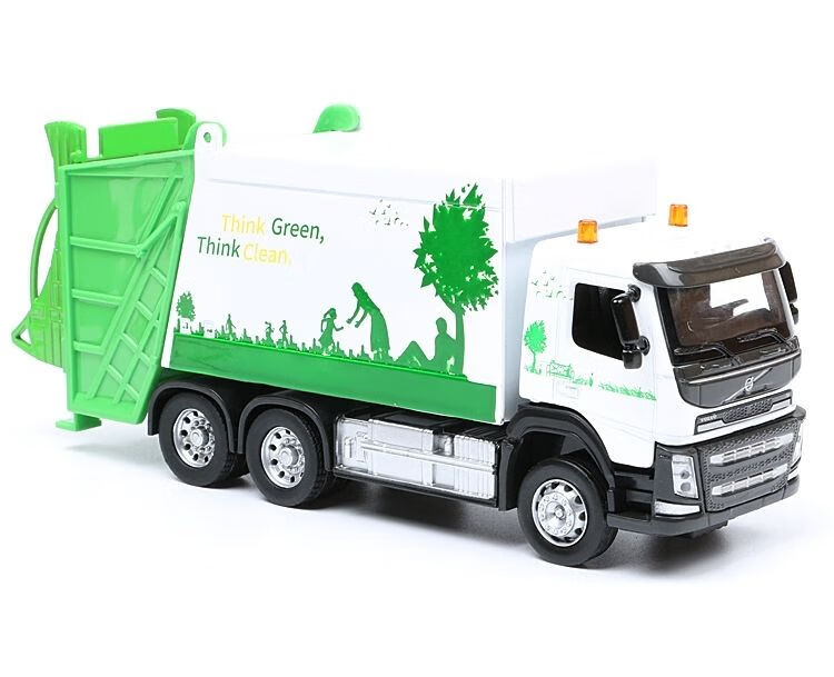 新年礼物150合金垃圾车儿童垃圾分类玩具环卫车模型仿真工程车合金