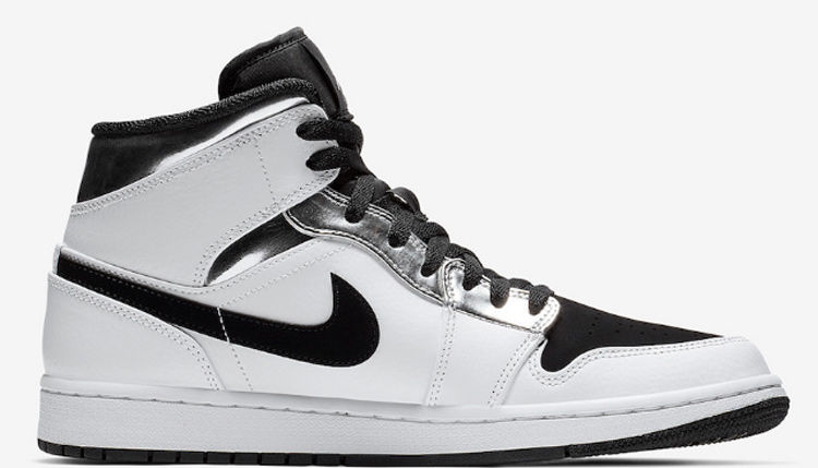 纯原aj1 mid黑白银 小伦纳德 电镀银 卡哇伊篮球鞋中帮男女情侣运动鞋