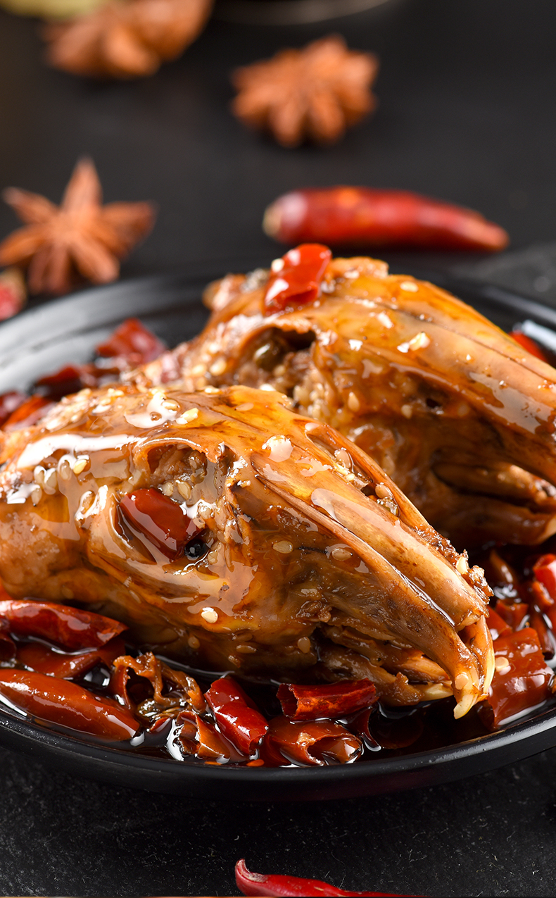 新鲜麻辣兔头 6个装四川特产五香兔肉正宗成都双流老妈卤味兔脑壳