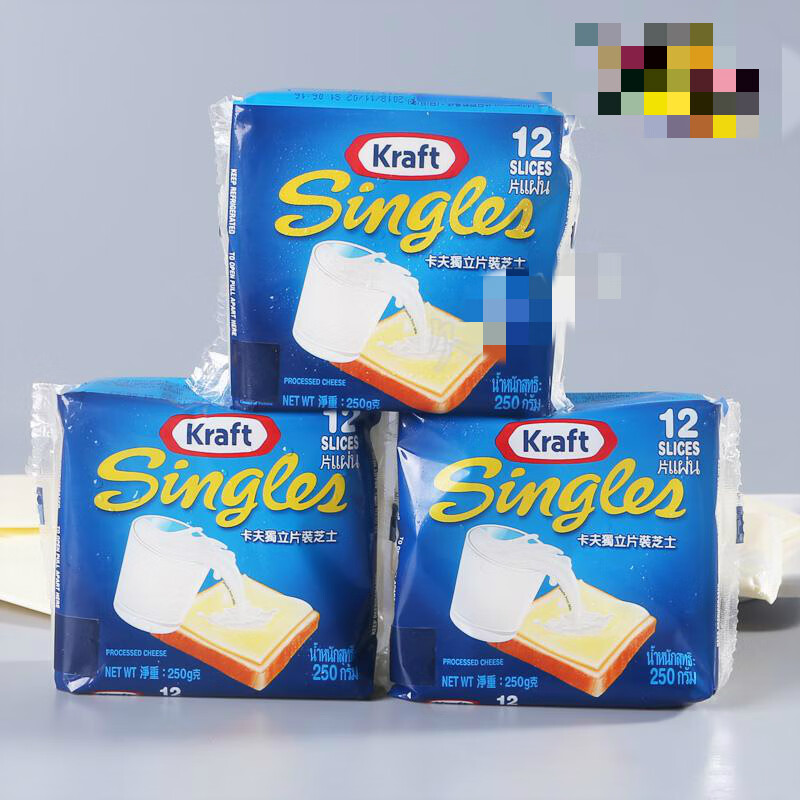 卡夫芝士片独立包装干酪片汉堡三明治手抓饼奶酪片250g克12片