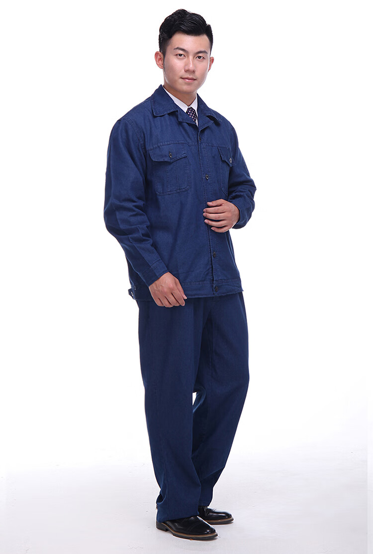 电焊工作服夏天穿的夏季薄款劳保牛仔套装男长袖短袖上衣国网电力工装