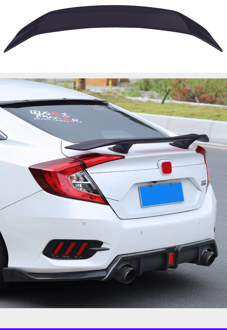 适用于本田十代思域尾翼1620款定风翼跑车翼压翼免打孔合法改装ts尾翼