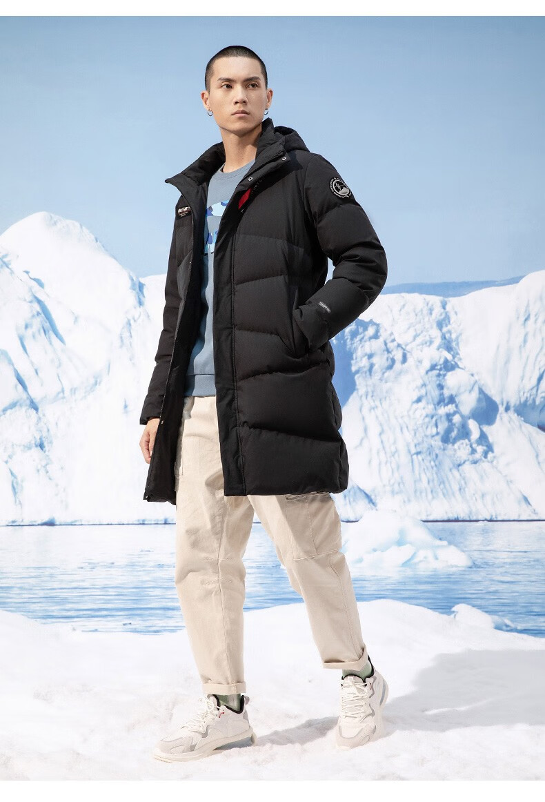 安踏(anta)羽绒服男服冬季新款中国冰雪系列中长款轻薄舒适保暖防寒防