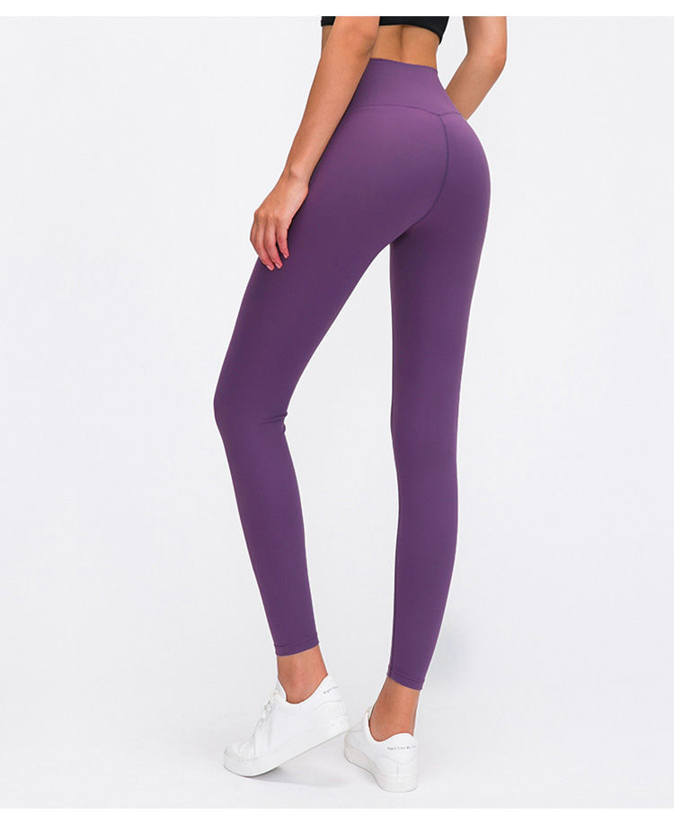 enkebi裸感蜜桃臀瑜伽裤女大码训练跑步健身裤套装高腰提臀紧身裤可外