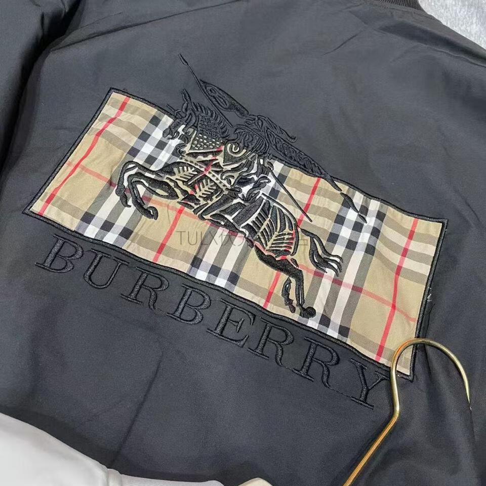 欧洲站巴宝莉专柜男装春秋季b家经典款战马刺绣夹克潮流风修身外套