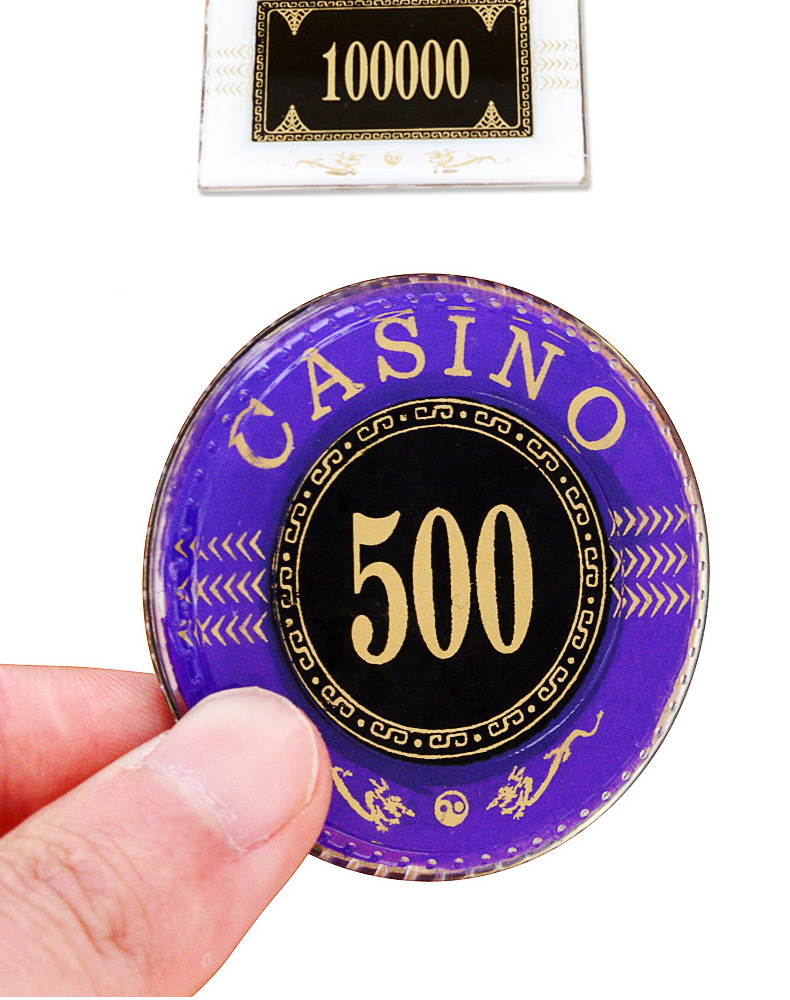 祥欣淇 casino水晶筹码圆形德州扑克专用代币棋牌室用品澳门积分卡