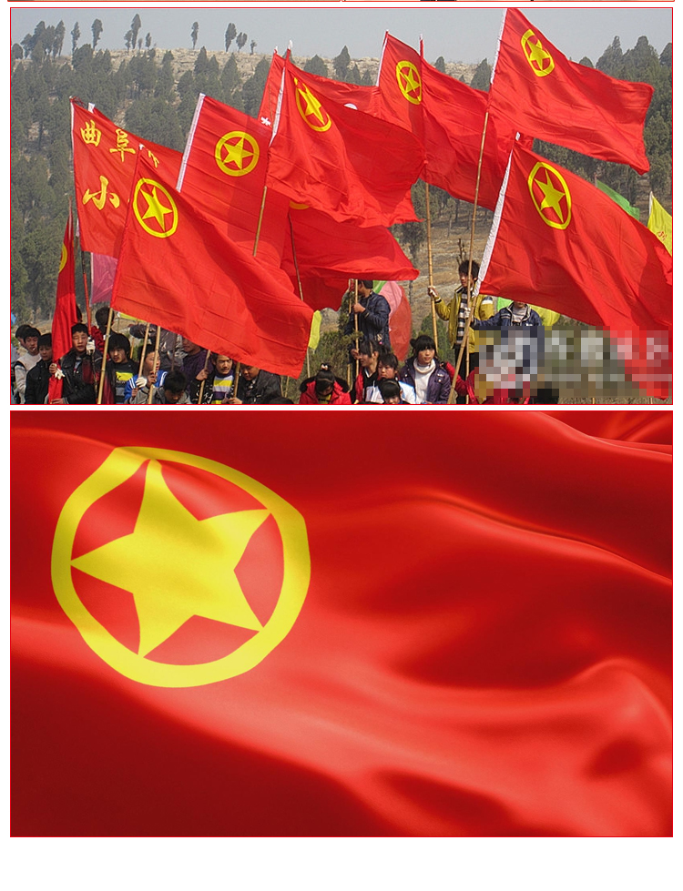 领新(lingxin)中国共青团团旗定做大号手持红旗装饰户外定制纳米防水