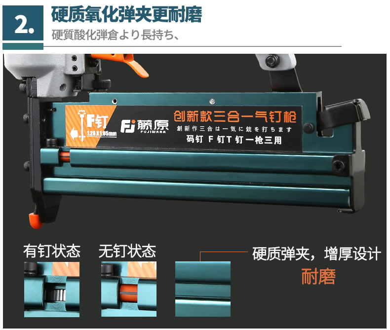 藤原f30氣釘槍三用氣動釘槍碼釘槍鋼釘槍打釘槍藤原科技兩用鋼釘槍
