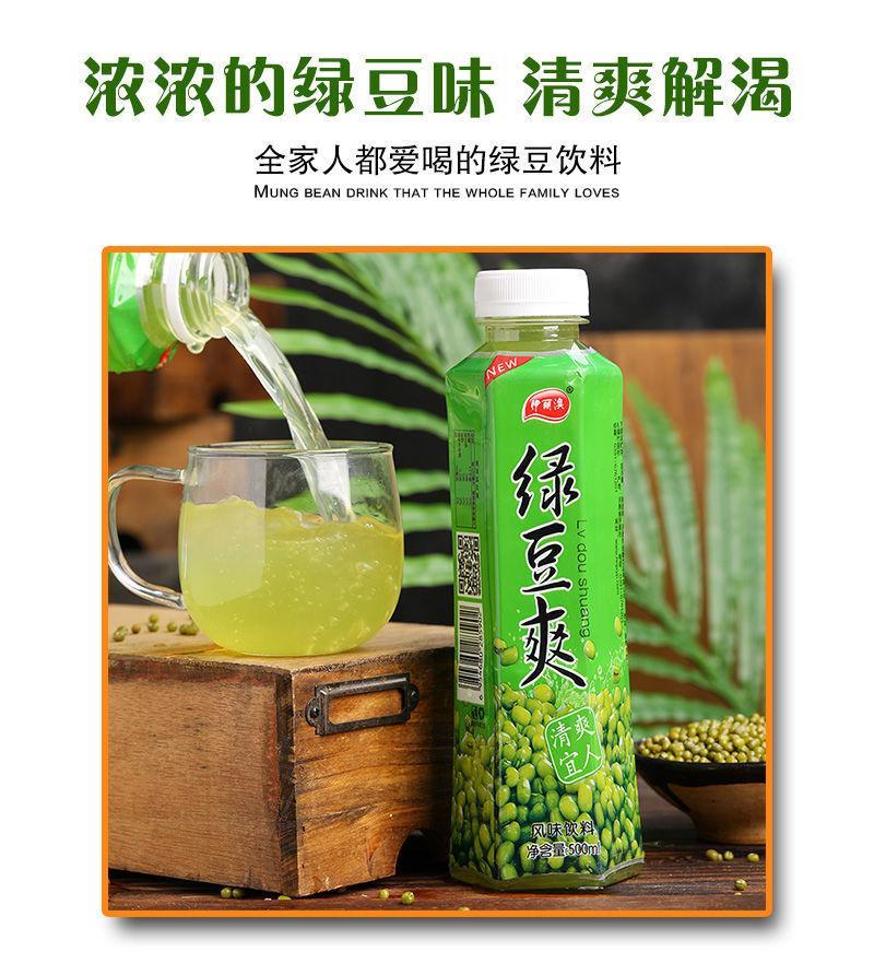 盛京印象 园 整箱批发绿豆爽果味饮料夏季解渴解暑冷饮饮品500毫升*15