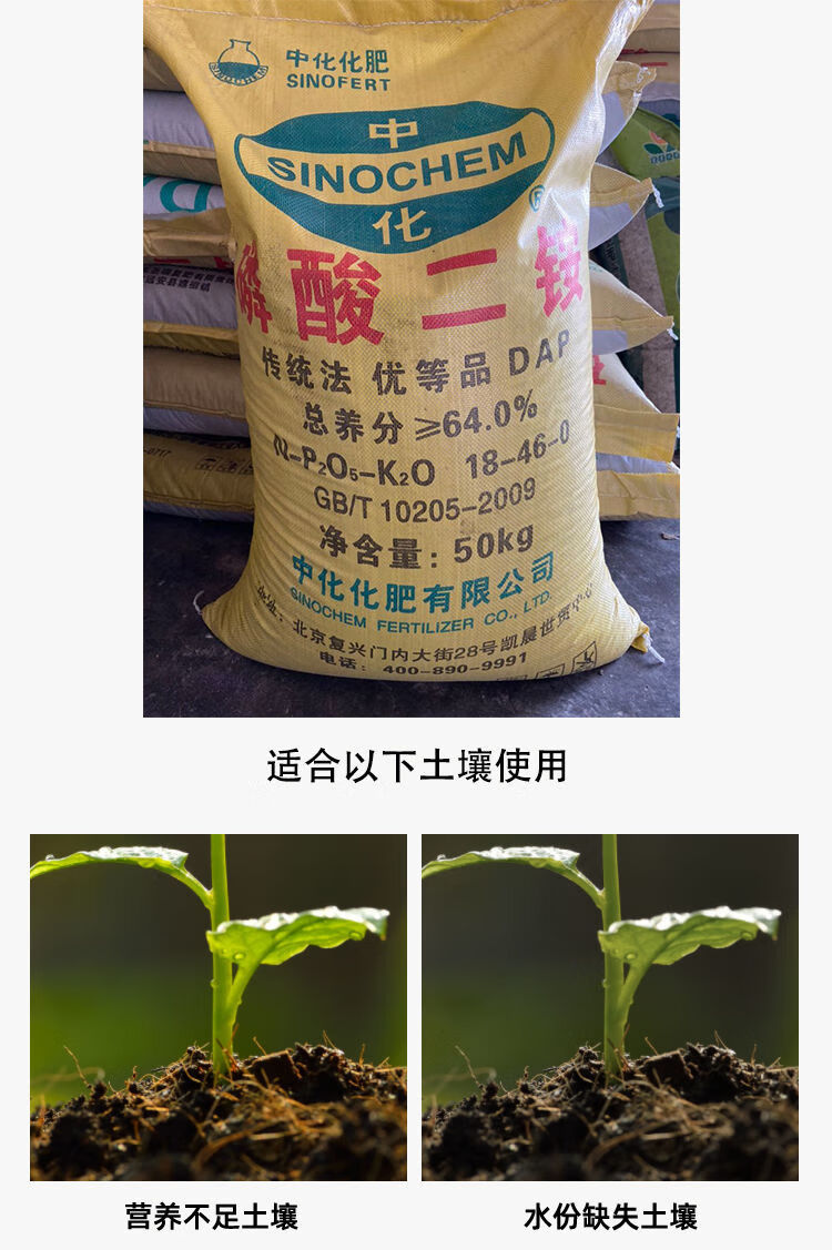 化肥高含量高浓度复合肥料蔬菜花卉果树通用型二铵 国产中化磷酸二胺