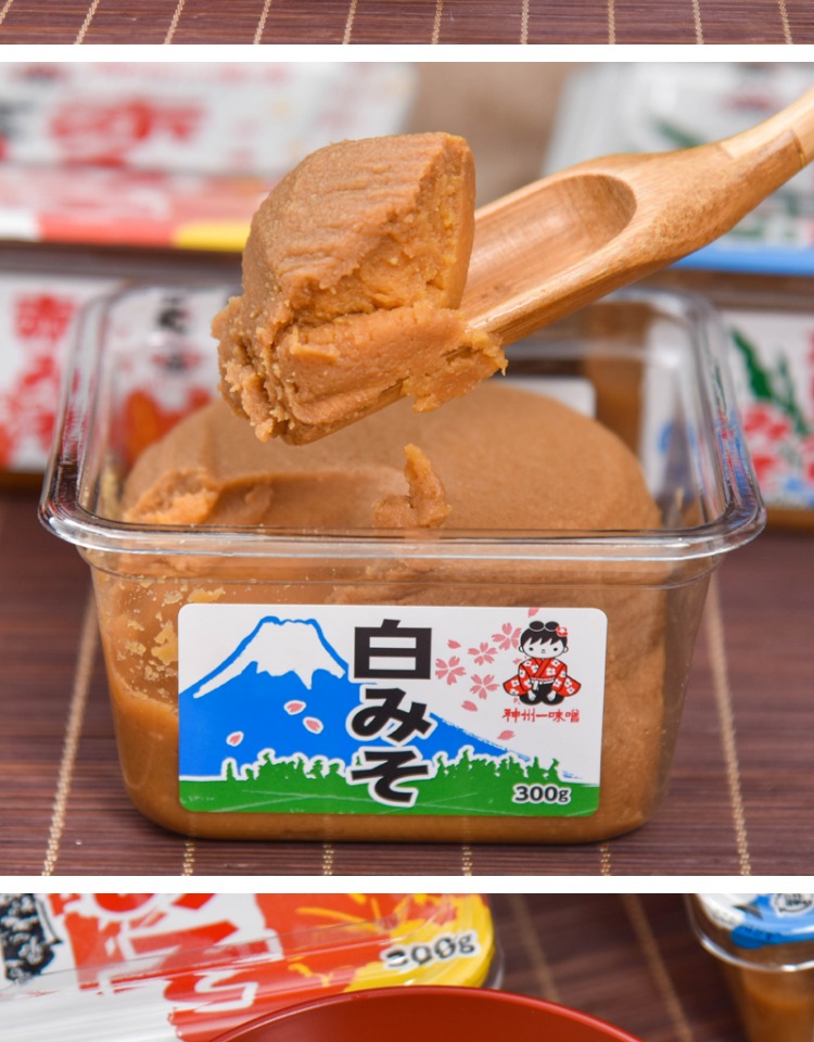 进口味增酱味噌酱鲣鱼昆布调味酱日式味增汤料用 减盐版白味增酱850g