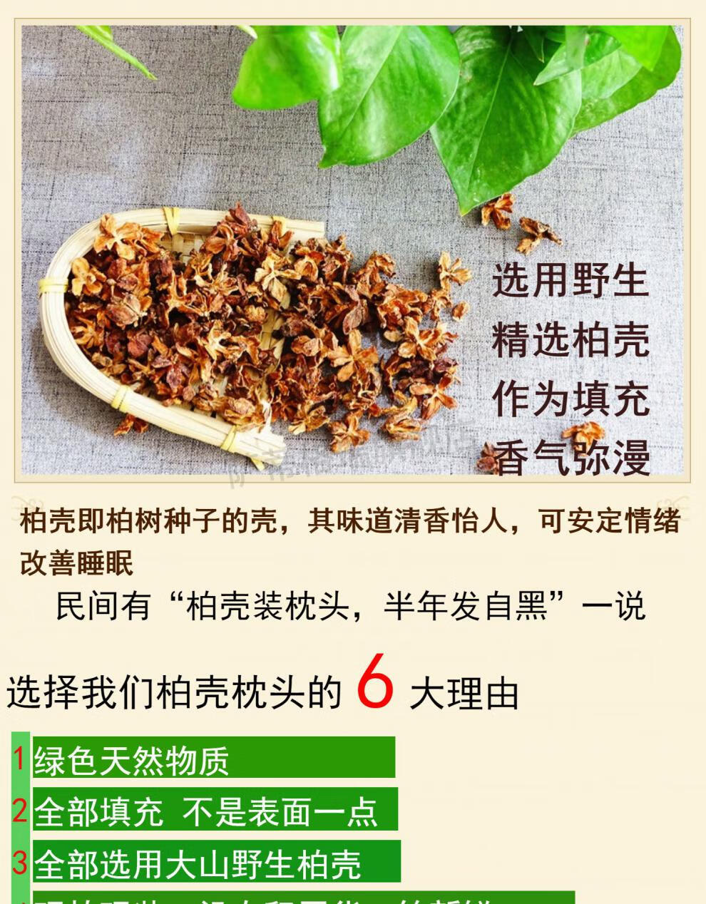 柏殼枕頭柏樹籽成人單隻失眠烏髮側柏殼枕芯藥枕蕎麥皮硬 精選野生