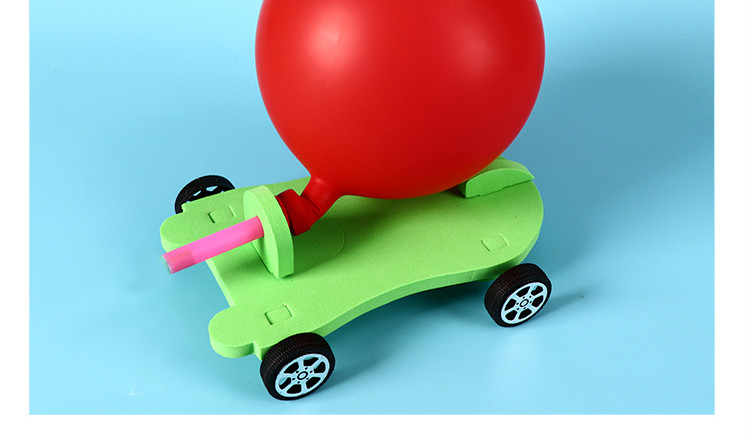 气球动力小车材料 diy气球反冲力动力小车科技小制作四年级科学课实验