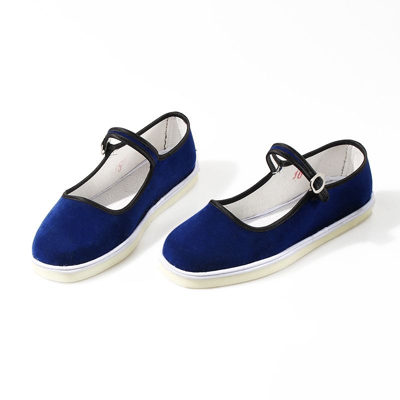 方口鞋女平底老北京布鞋款千层底黑色方口手工鞋开车单鞋春秋妈妈