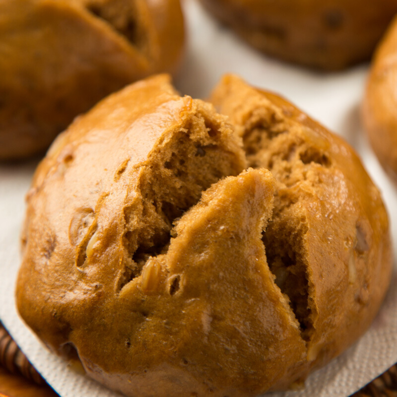 红糖燕麦开花馒头儿童营养粗粮早餐包子点心酒店速冻方便面食