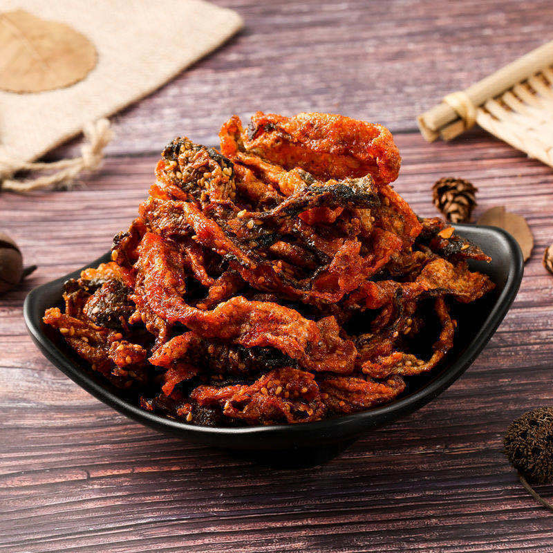 即食香辣鱼皮蜜汁鱼皮麻辣香甜口味鱼海鲜零食鱼干小吃50g1000g1斤一