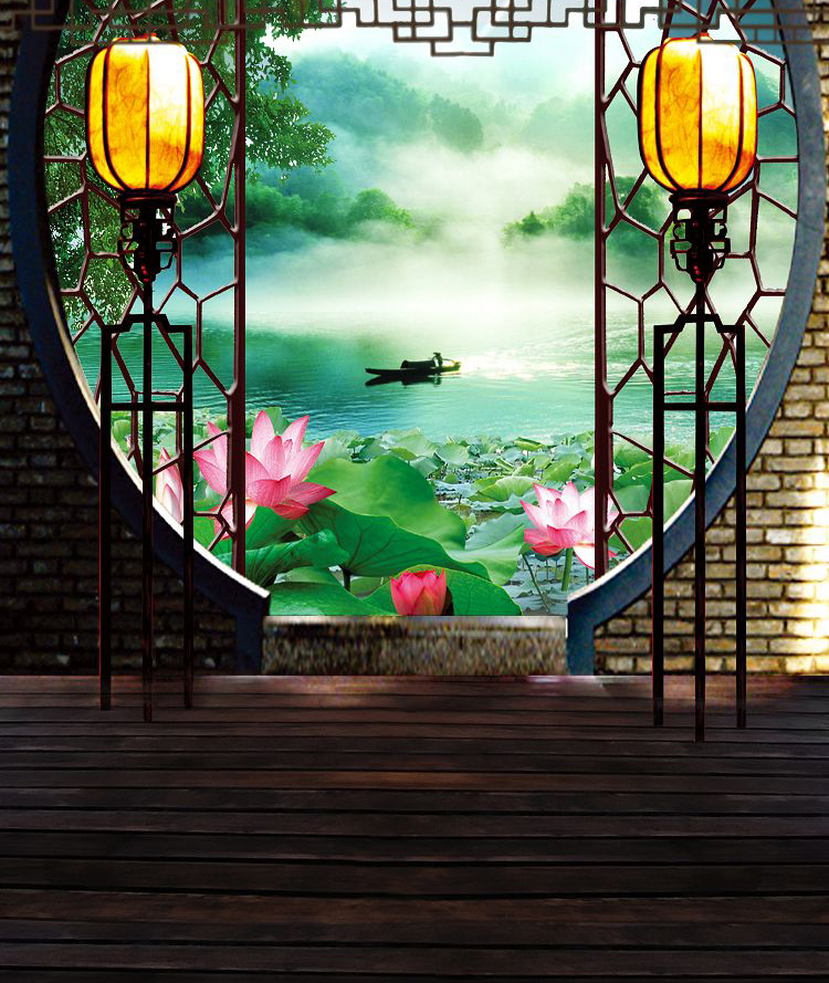古风直播背景布 中国风拍摄背景布拍摄古风ins挂主播背景布3d立体网红