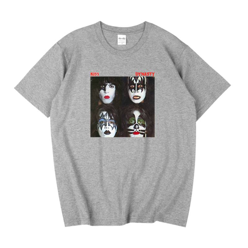 硬摇滚重金属潮kiss乐队个性印花短袖宽松男女t恤街头朋克风初高中