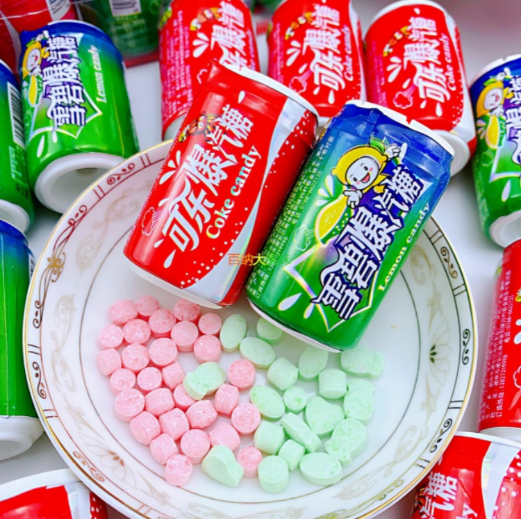 【抖音同款】千佳晟网红汽水糖雪碧汽水味糖可乐片汽水味糖果爆汽味
