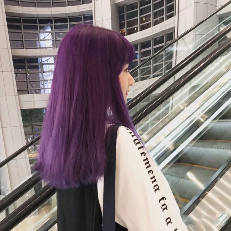 葡萄紫染发剂2022年流行色显白粉紫红色自己在家染发女粉紫色褪浅膏