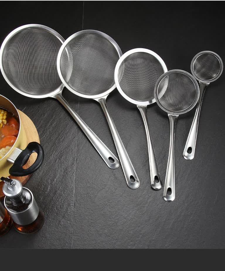 不锈钢漏勺漏网豆浆果汁过滤网家用捞面超细中药面粉筛厨房厨具勺升级