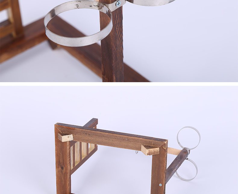 【可开票】蜡嘴伯劳木头鸟架小梯子实木鸟架站架子脖套和加长线蜡嘴