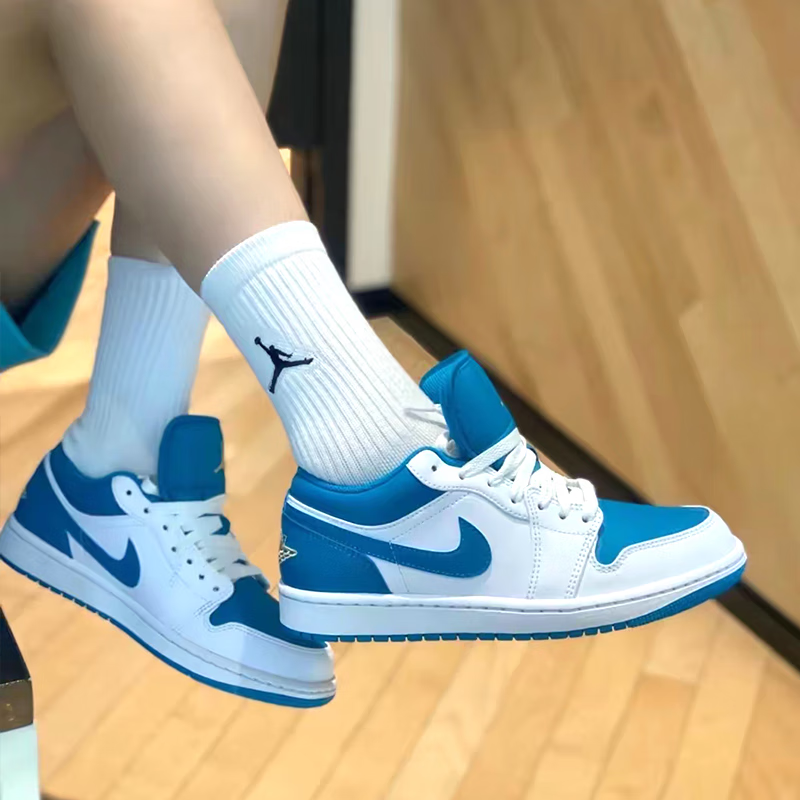 耐克(nike)air jordan 1 low 男子蓝白aj1低帮复古运动休闲鞋 553558