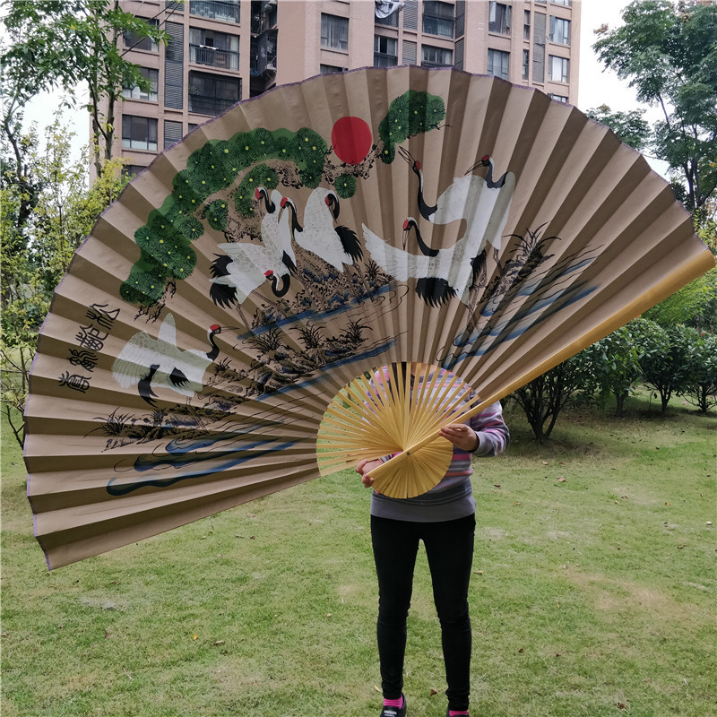 大号折扇挂扇大挂扇装饰扇子折扇工艺扇cos道具扇婚庆装饰扇 喜上眉梢