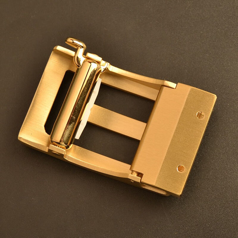 黄铜自动扣无牙无孔皮带头卡槽扣卡子扣男士百搭裤腰带配件35mm无牙