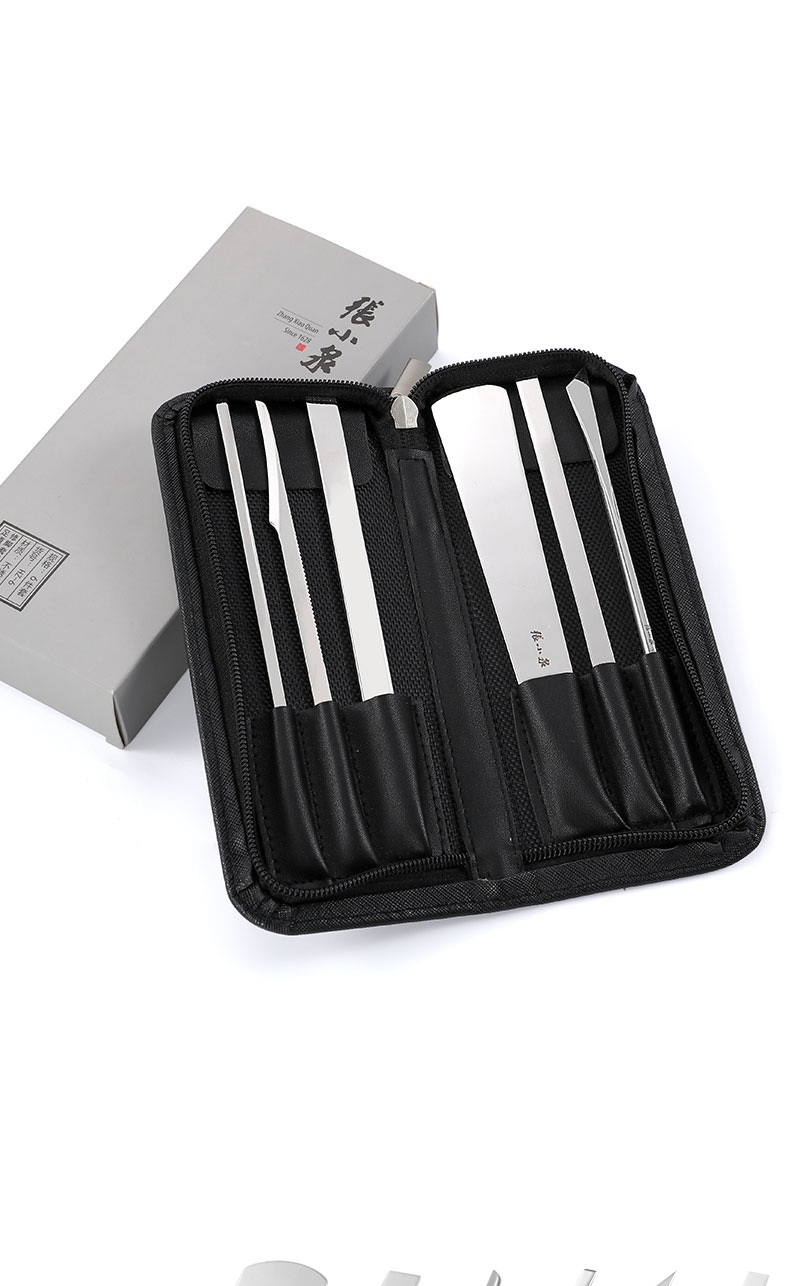 张小泉 足道系列修甲刀 不锈钢修脚刀片刀 轻刀 斜刀 修脚器 六件套