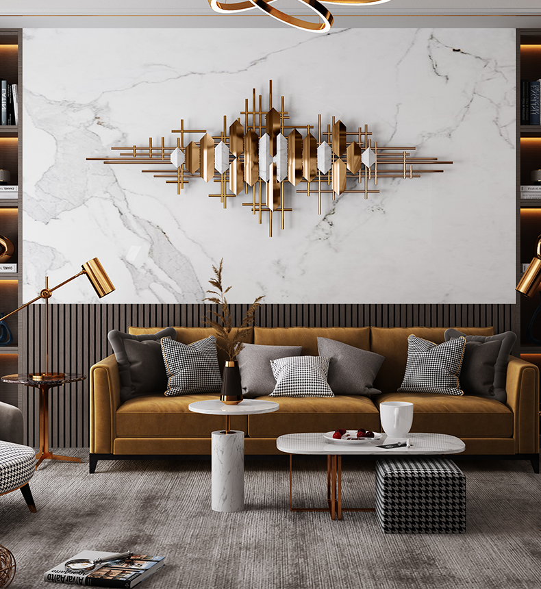 客厅墙面装饰金属挂件餐厅玄关沙发背景挂饰现代轻奢墙饰床头壁饰a款