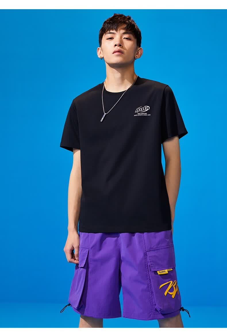 安踏男装短袖男t恤新款夏季宽松透气休闲半袖体恤男士运动服上衣男装