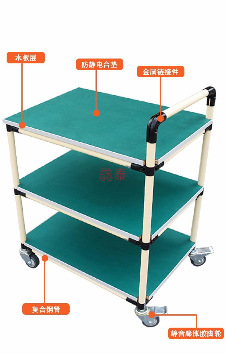 精益管週轉車物料架多層移動工作臺小推車間手推工具車長500寬400高