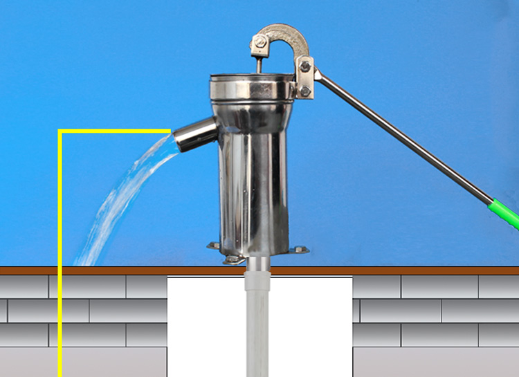 工途gongtu摇水泵压水井家用手动摇水机井水井头抽水泵吸水器老式