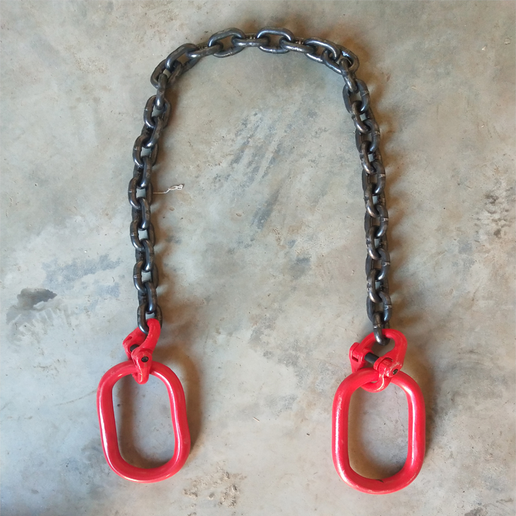 铁链条吊装铁链链条起重锰钢索具拖拉车铁链子两边双头带吊环扣圆圈